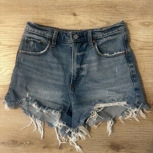 Abercrombie & Fitch 90s Relaxed Cutoff High Rise Jean Shorts Sz 27/4